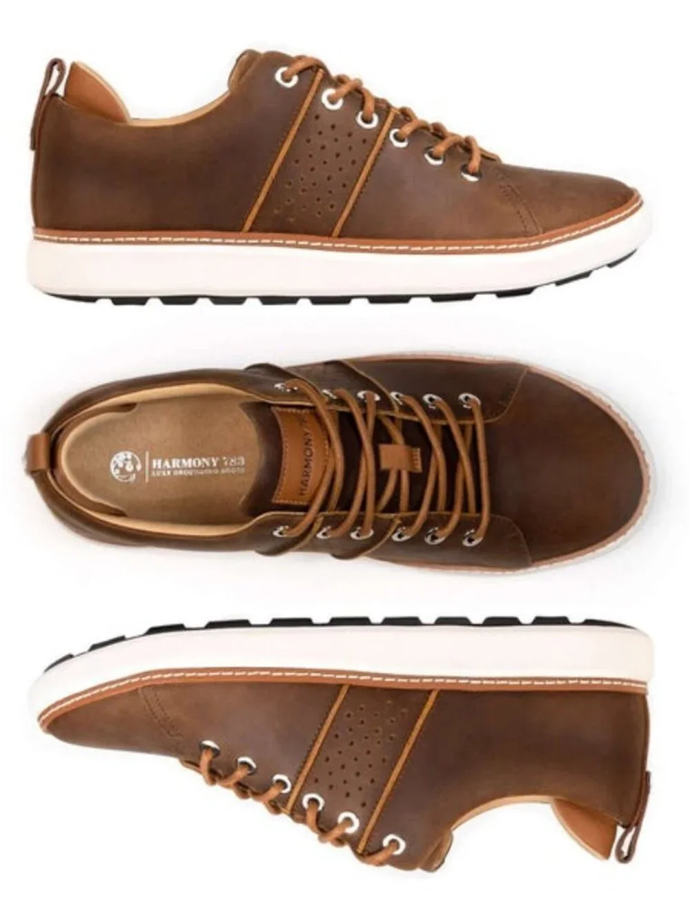 Harmony 783 Classic Walker Brown/White Leather Sz 8.5